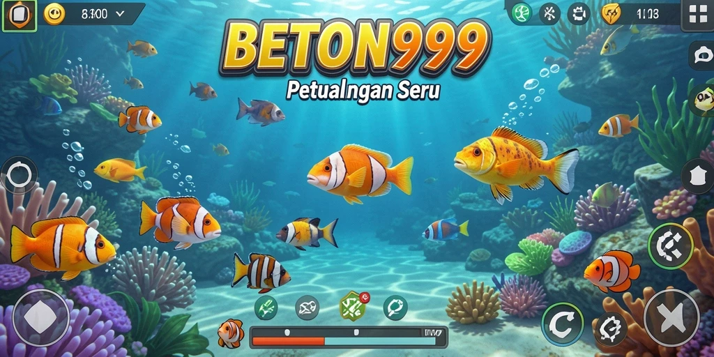 Tampilan seru gameplay BETON999 menangkap ikan.