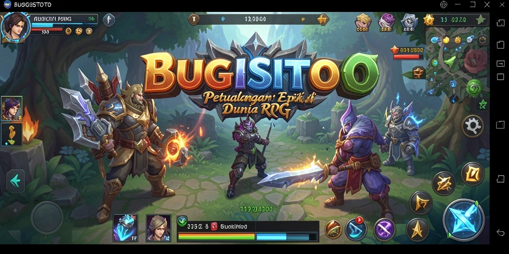 Tampilan gameplay epik dan karakter yang beragam di BUGISTOTO.