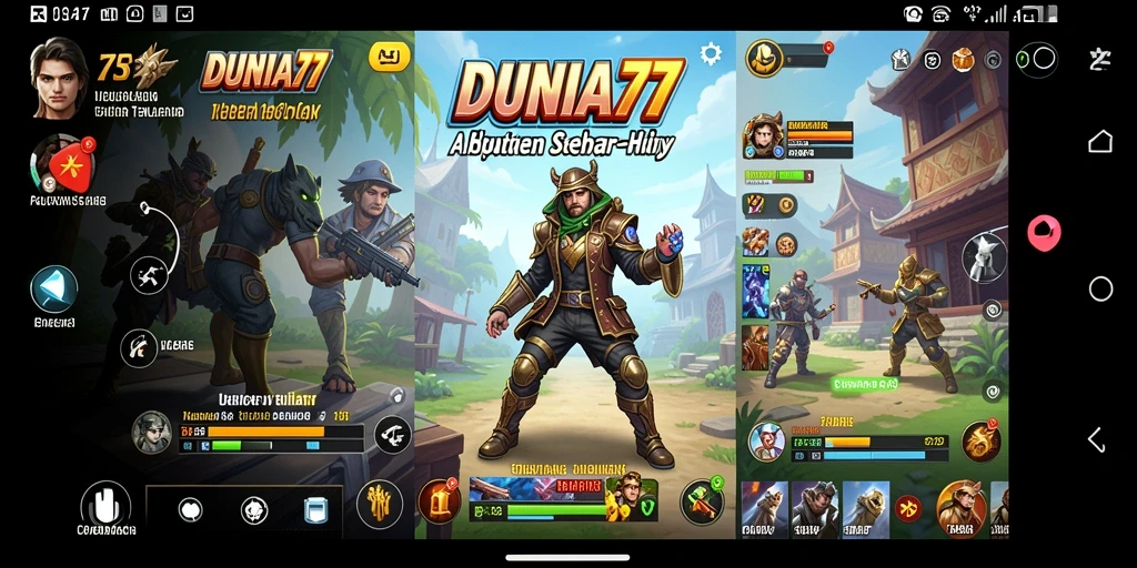 Tampilan antarmuka DUNIA77 yang intuitif dan user-friendly.