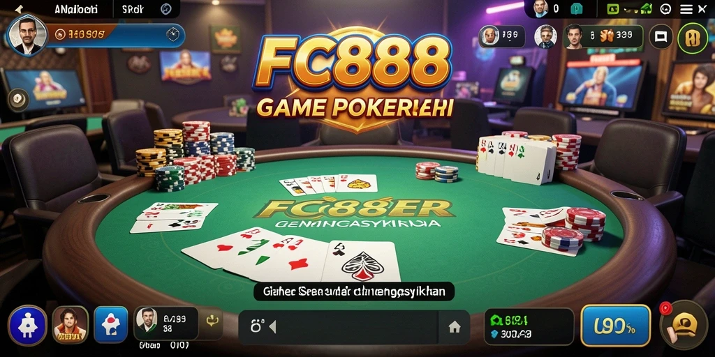 Screenshot gameplay seru dari FC888 yang menampilkan aksi Poker mendebarkan.