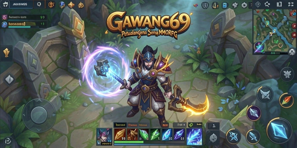 Screenshot GAWANG69 menunjukkan gameplay petualangan dalam dunia MMORPG yang luas.