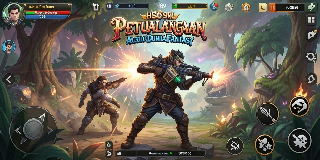 Screenshot gameplay HR89 menampilkan pertempuran seru dan visual yang menakjubkan.
