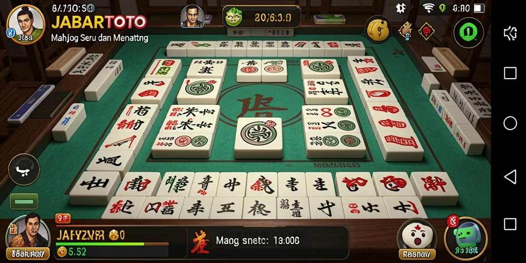Tampilan dinamis gameplay Mahjong di JABARTOTO.