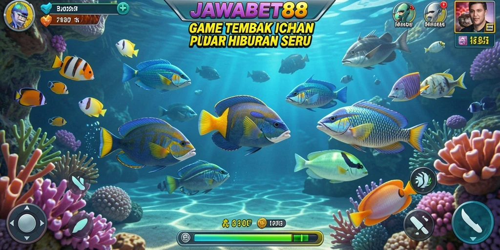 Tampilan gameplay seru JAWABET88 saat menangkap ikan.