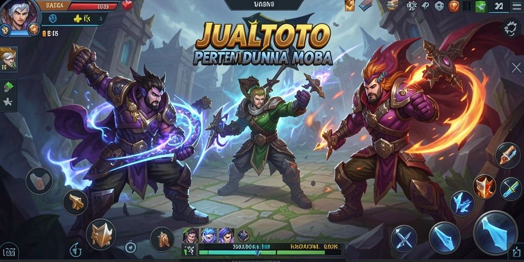 Screenshot gameplay JUALTOTO yang menampilkan aksi pertempuran seru.
