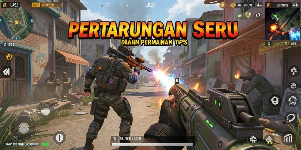 Tampilkan aksi menegangkan dalam game TPS LK21.