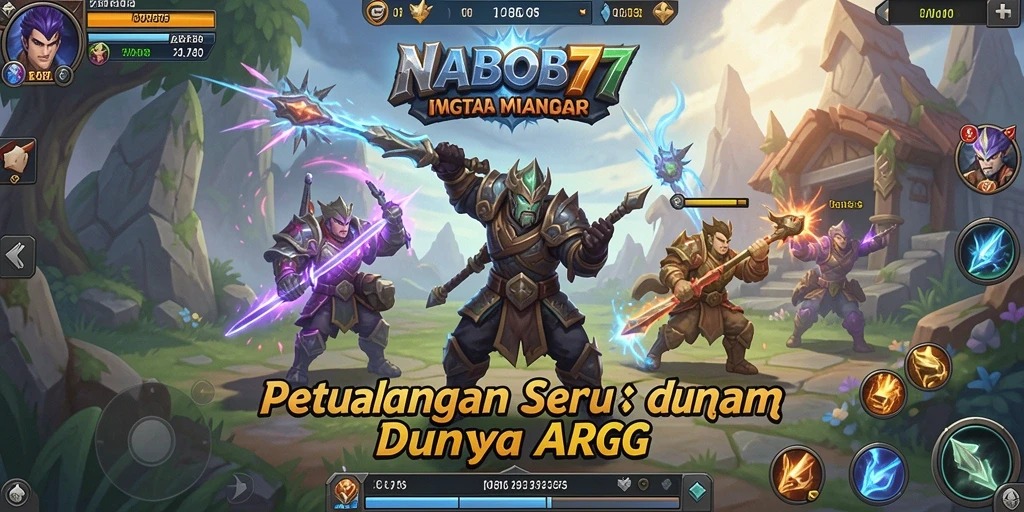 Screenshot menunjukkan aksi seru dalam pertempuran ARPG NABOB77.