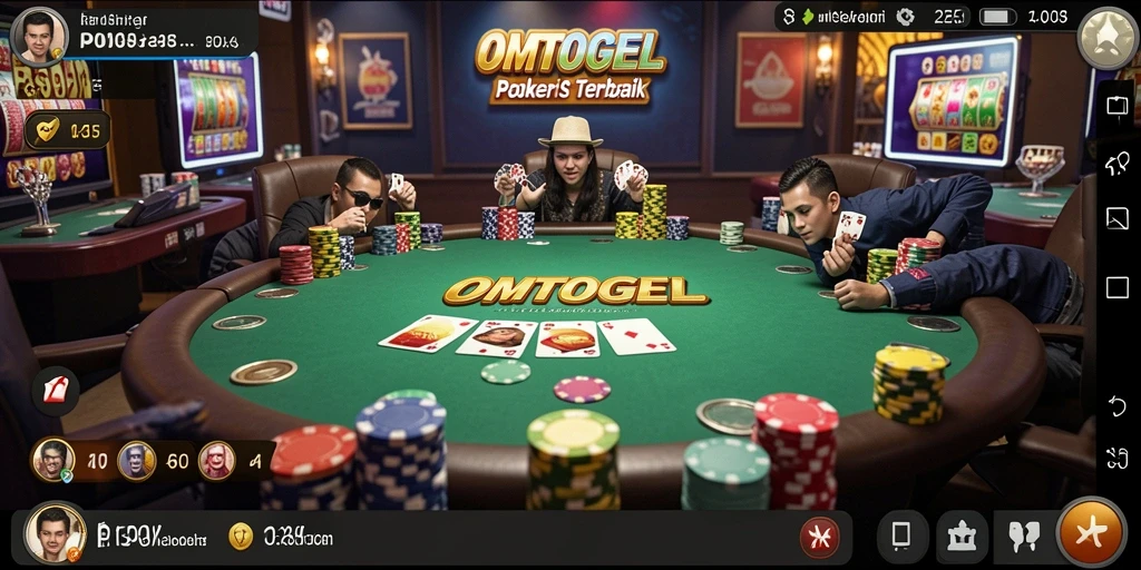 Tampilan menarik dari gameplay poker di OMTOGEL.
