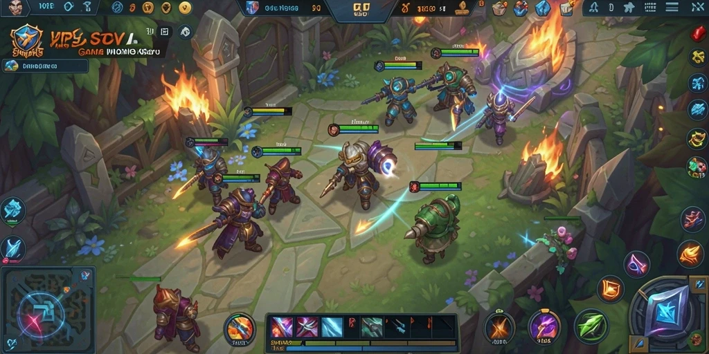 Tampilan seru dan strategis dari gameplay MOBA SVIP5.