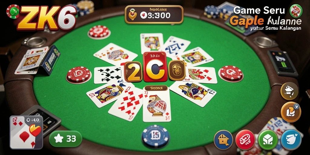 Gameplay ZK6 dengan teman-teman dalam permainan Gaple.